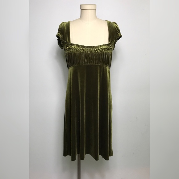 free people green velvet dress